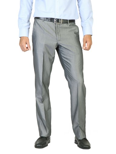 John Miller Men Striped Grey Trousers