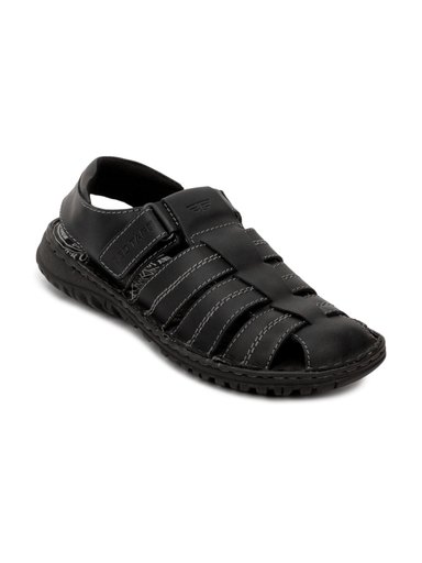 Red Tape Men Black Sandals
