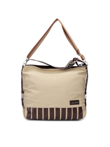 Lino Perros Women Canvas Beige Handbag
