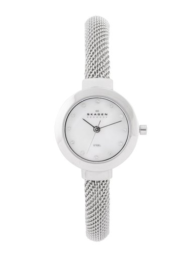 SKAGEN DENMARK Women White Mother of Pearl Dial Watch 107SSCS