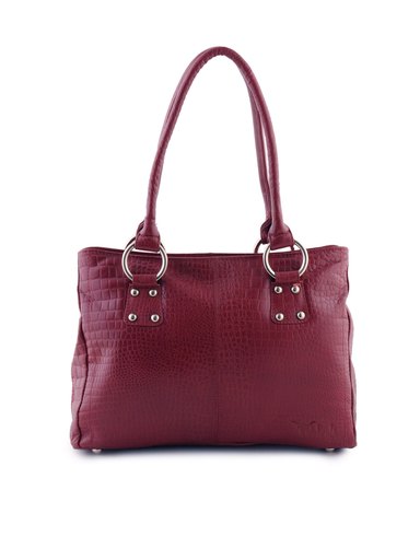 Hidekraft Women Leather Maroon Handbags