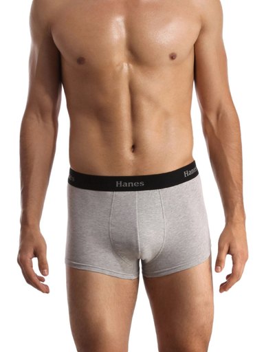 Hanes Men Grey Modern Duo Dry Cotton Stretch Trunks