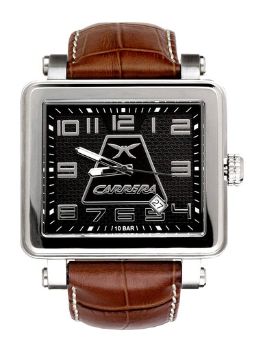 Carrera Men Dial leather strap Black Watches