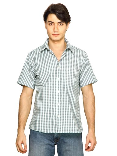 Indigo Nation Men Checks Green Shirts