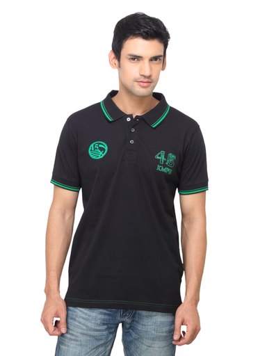 Indigo Nation Men Black Polo T-shirt