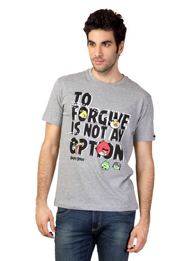 Angry Birds Men Grey Melange T-shirt