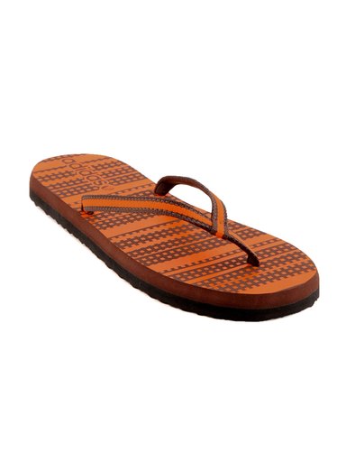 ADIDAS Women Dota and Stripes Orange Flip Flops