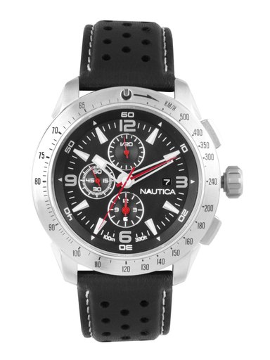 Nautica Men Black Dial Chronograph Watch