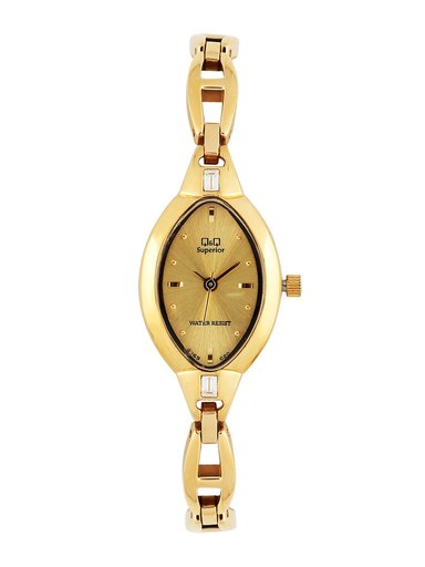 Q&Q Women Gold Dial Analog Watch