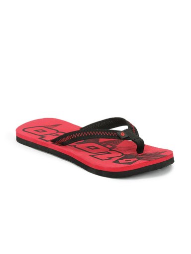 Lotto Men Red Sport Line Flip Flops