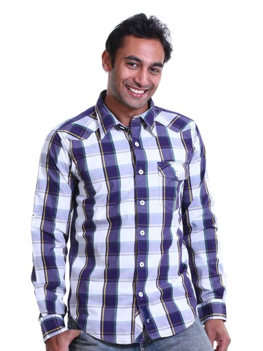 Probase Men Stripe Purple Shirt