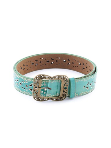 Lino Perros Women Floral Design Green Belt