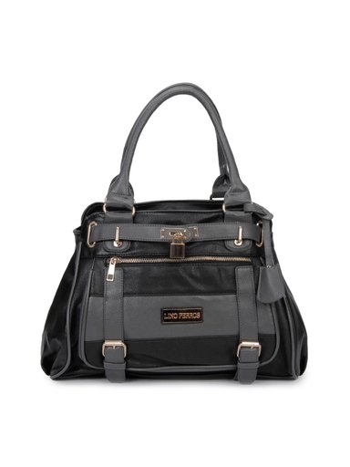 Lino Perros Women Leatherette Black Handbag