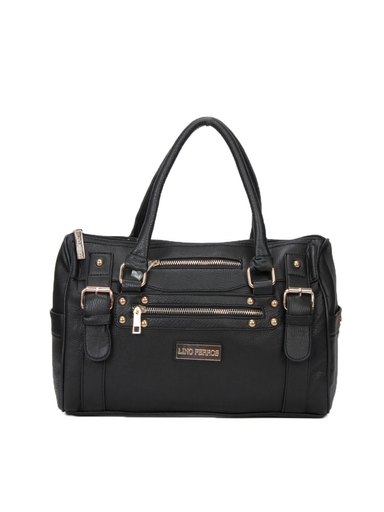 Lino Perros Women Leatherette Black Handbag