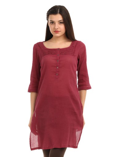 W Women Maroon Kurta