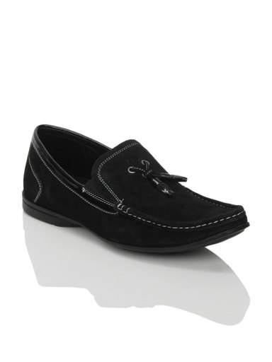Franco Leone Men Slip On Black Formal Shoes