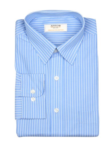 Arrow Men Blue Striped Shirt