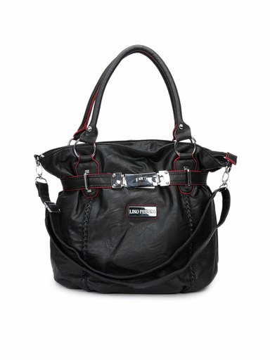 Lino Perros Women Leatherette Black Handbag