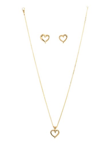 Estelle Women Gold Earring & Pendant Set