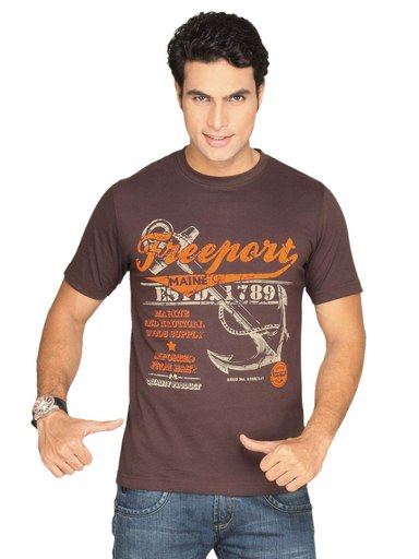 Locomotive Men's Round Neck Blue T-shirt