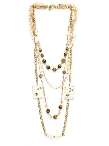 Ivory Tag Women Earthy Crust White Necklace
