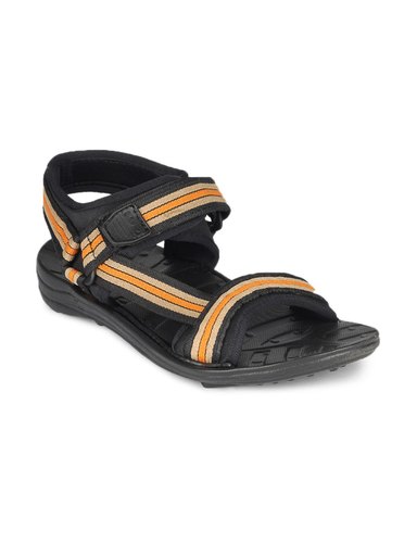 Gliders Men Black Sandals