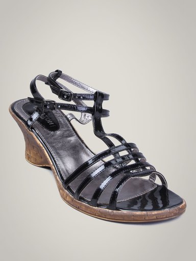 Carlton London Women Four Strapped Black Sandal