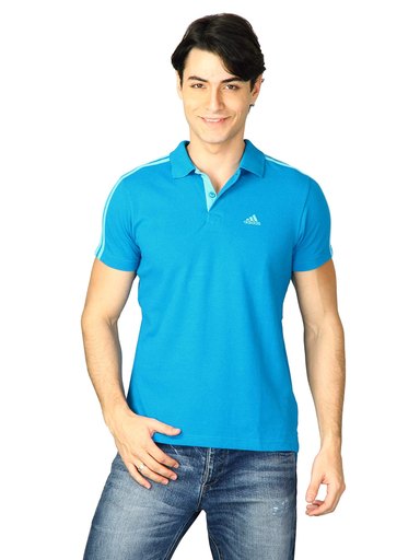 ADIDAS Men Blue Cr_Aess 3s Polo T-Shirt