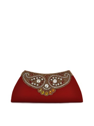 Spice Art Women Beads Red Clutch