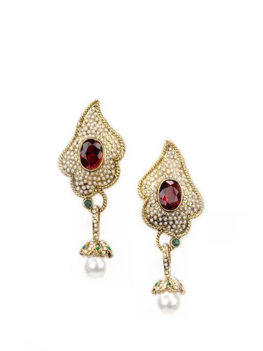Royal Diadem Maroon Earrings