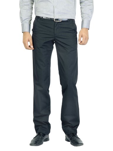 Turtle Men Striped Black Trousers