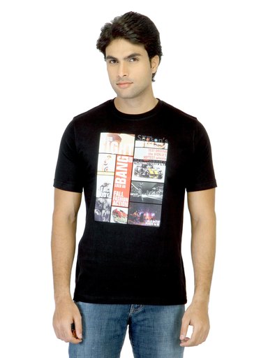 Locomotive Men Printed Black T-shirt