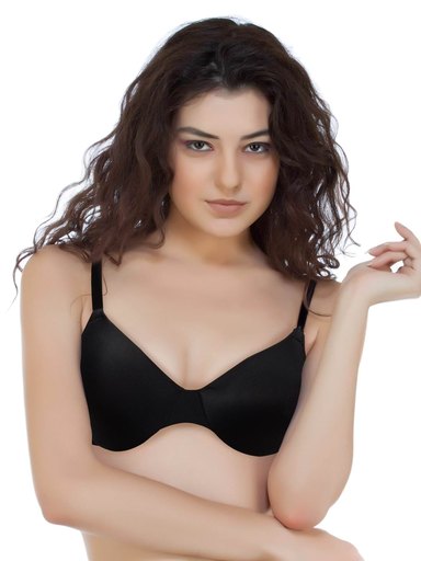 Hanes Women Black Concealing Petals Underwire Moulded Bra