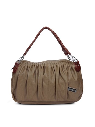 Lino Perros Women Leatherette Brown Handbag