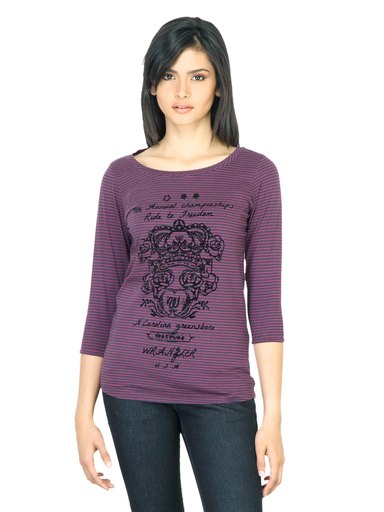 Wrangler Women Freedom Purple T-shirt