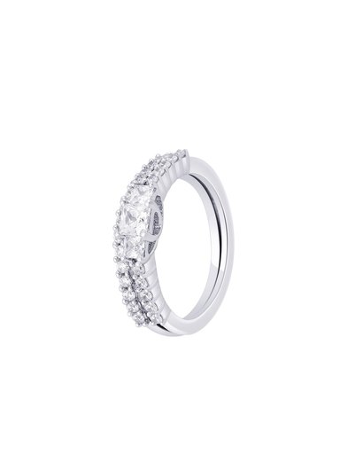Lucera Women Set of Two Silver Rings