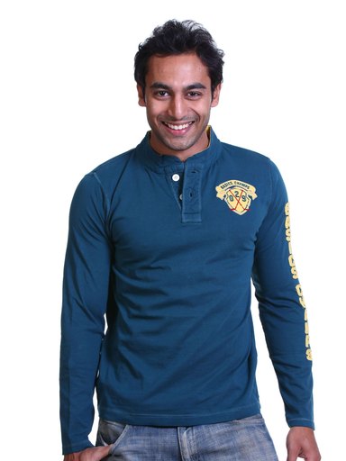 Basics Men Turquoise T-shirt