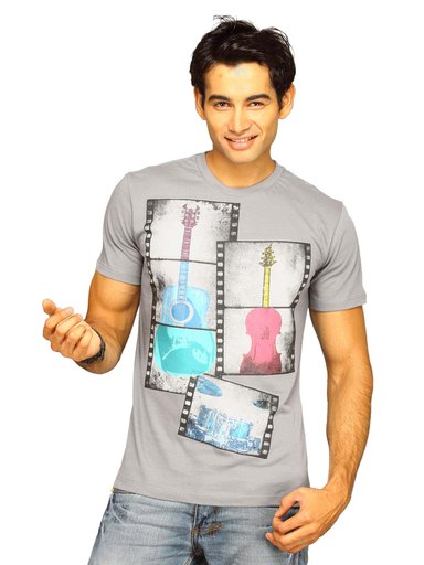 Free Authority Men's Panda Cigar Grey T-shirt