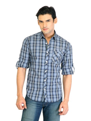 Locomotive Men Check Blue Shirt
