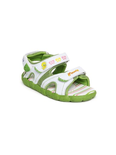 Warner Bros Kids White & Green Sports Sandals
