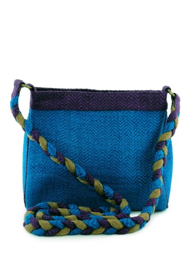 Fabindia Women Blue Silk Sling Bag