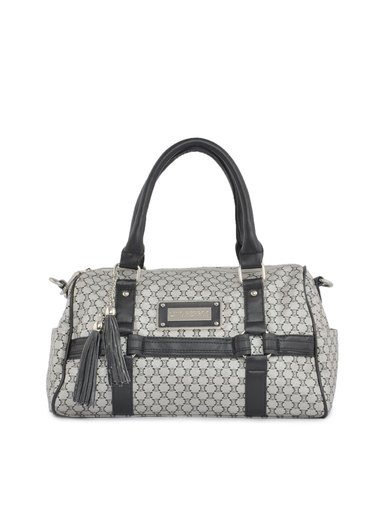 Lino Perros Women Printed Grey Black Handbag