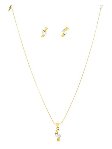 Estelle Women Gold Earring & Pendant Set