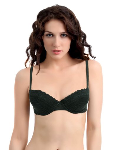 Amante Green Demi-Cup Lace Bra BGDC01