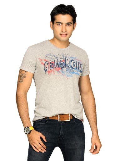 s.Oliver Men's Generous Grey T-shirt