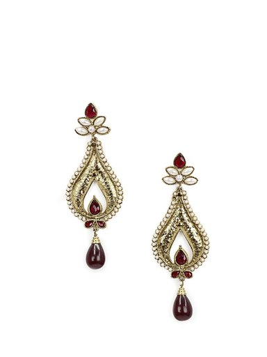 Royal Diadem Maroon Earrings
