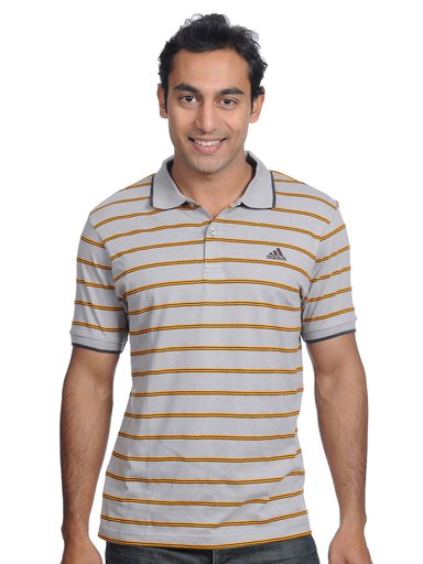 ADIDAS Mens Grey Polo T-shirt