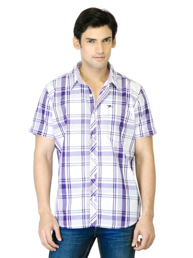 Highlander Men Blue Check Shirt