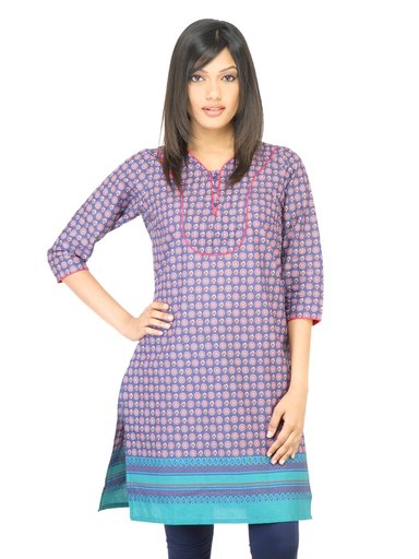 Vishudh Women Printed Purple Kurta