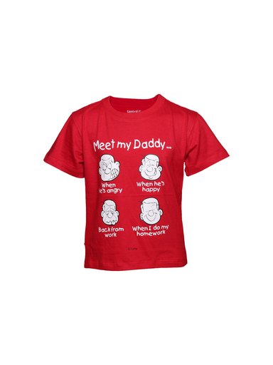 Tantra Kid's Unisex Meet My Daddy Red Kidswear